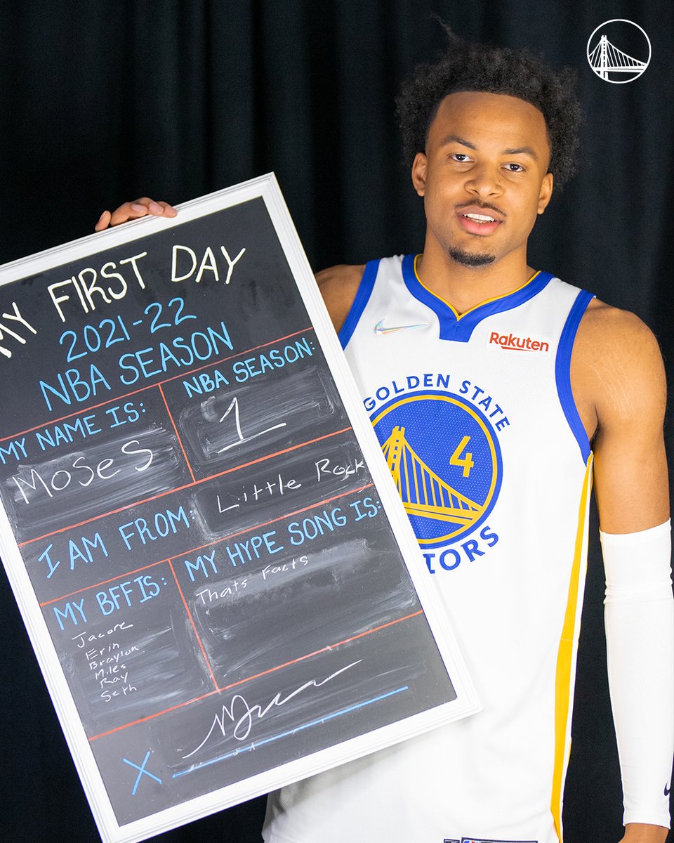 Golden State Warriors Twitter] - “In his first NBA season from