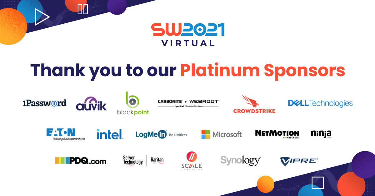 Spiceworks's tweet photo. Our Platinum sponsors have some fantastic virtual booths and sessions! Check out all the tech goodness they have to offer at #SpiceWorldVirtual: https://t.co/secmCA9qTl https://t.co/My9yDV0w9H