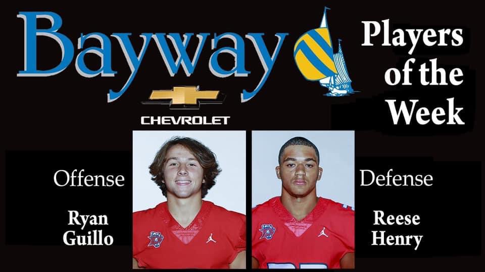 Dawson_EaglesFB's tweet photo. Congratulations to BAYWAY players of the week, Ryan Guillo and Reese Henry! #FAMILY https://t.co/U1ulsAa46t