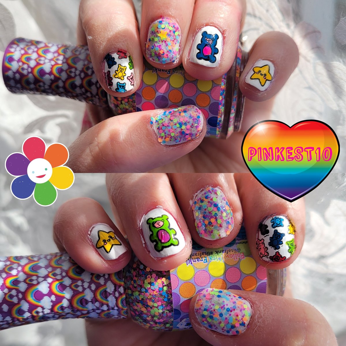 PinkusPonkus's tweet image. I am in LOVE with this @lisafrank glitter polish from @orly !💕🌈Stamps and all other polish from @hellomaniology and they go great together! Ultimate favorite. Can't gush any more. 💕 PINKEST10 is my #ManiologyAmbassador code, use it to get 10% off #Maniology supplies!
