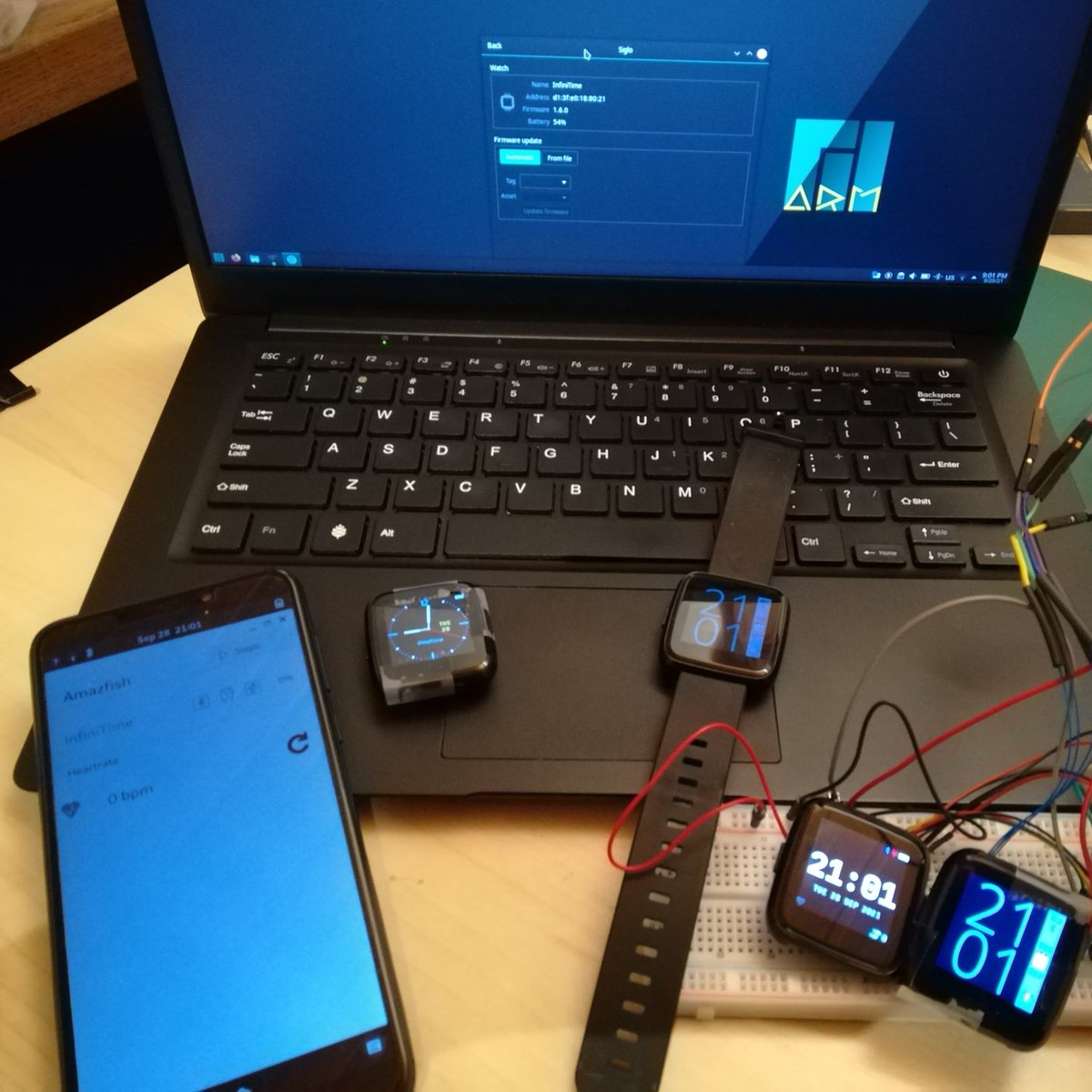 We have a new BLE fix! 
#InfiniTime 1.6 "Ice Apple" fixes that issues that would crash the BLE connectivity after ~18h of uptime!

Enjoy this patch on your <a href="/thepine64/">PINE64</a> #PineTime!

github.com/JF002/InfiniTi…

Let's celebrate with a Pine64 family picture!