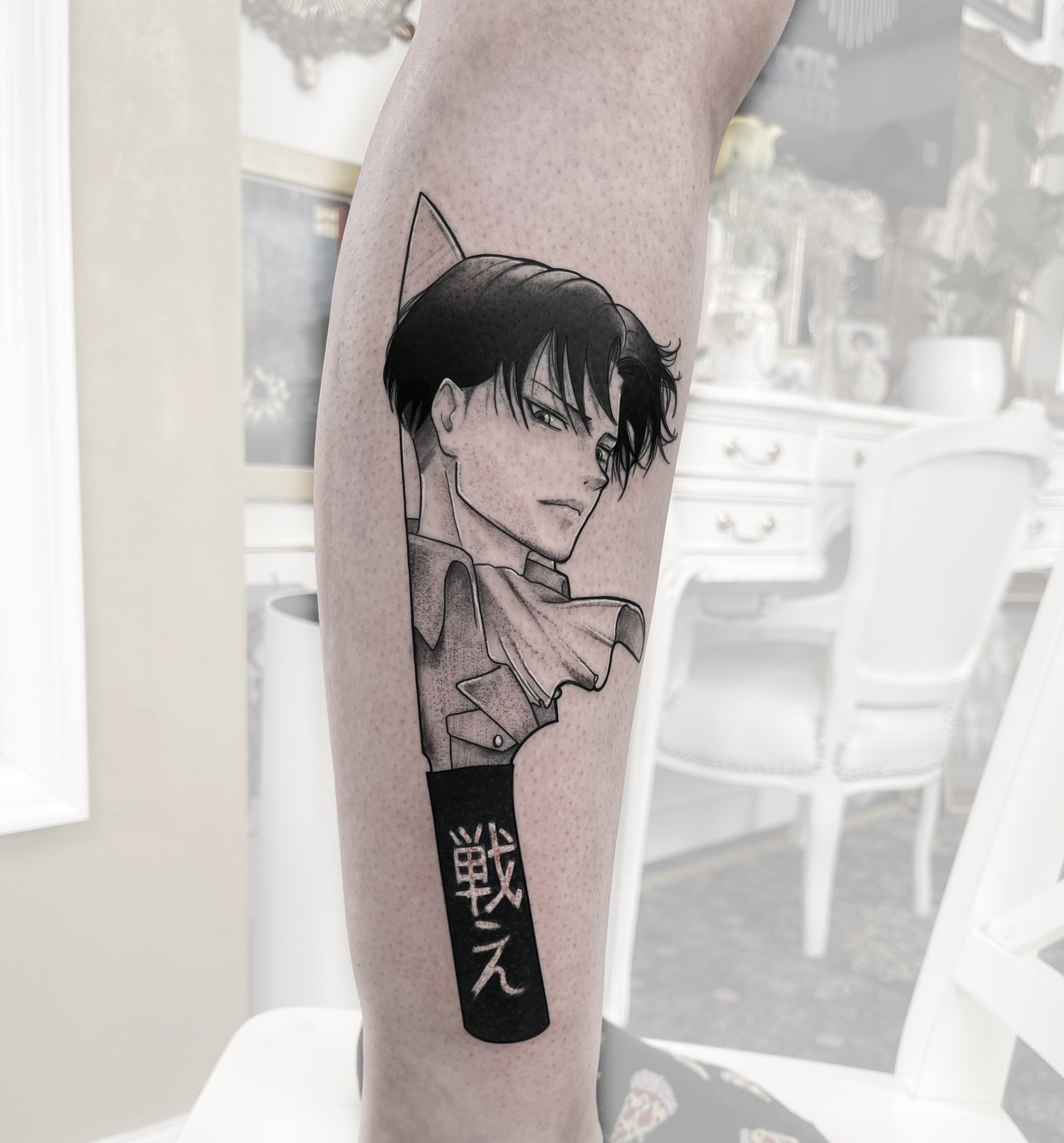 levis back tattoo  Dragon Sparks Levi Ackerman Cosplay Photo