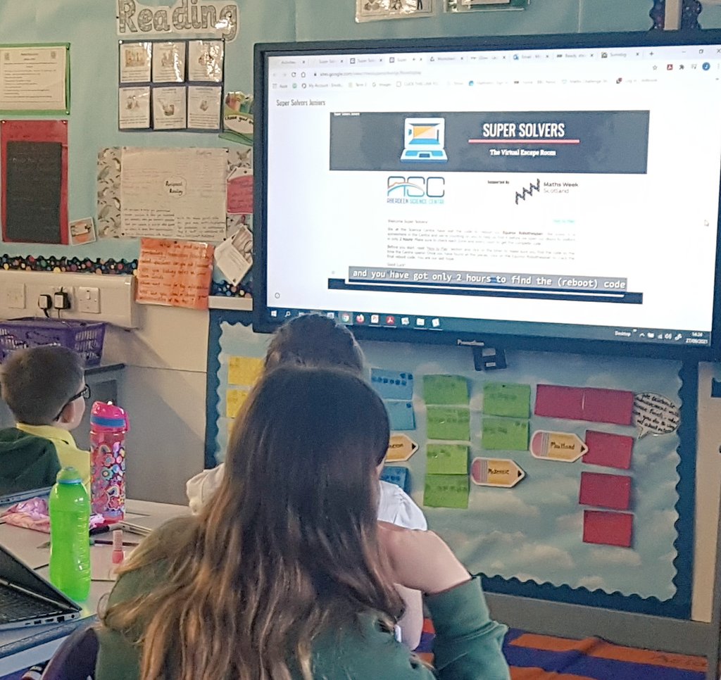 MrsMcLellanKPS's tweet photo. We really enjoyed working together to problem solve & discuss maths strategies to become super solvers in the virtual escape room - thanks to @AberdeenSci
@KnightsridgePr1
#KPSNumeracy
#MathsWeekScot https://t.co/BfuAAemP8W