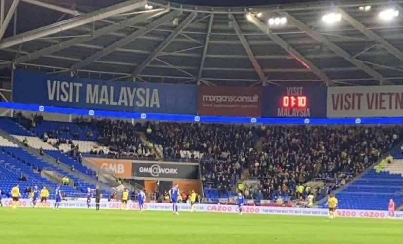 footyawayday's tweet photo. West Brom fans at Cardiff tonight #WBAFC https://t.co/yuPMX3aahM