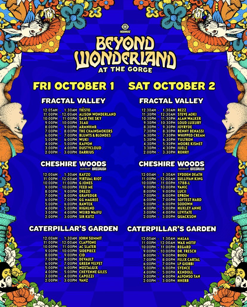 Beyond Wonderland Gorge 2021 schedule
