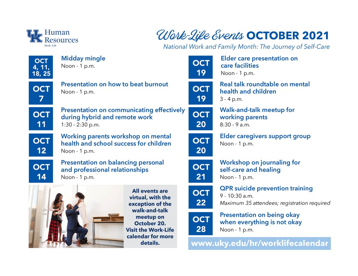 UKStaffSenate's tweet image. October Work Life Events
