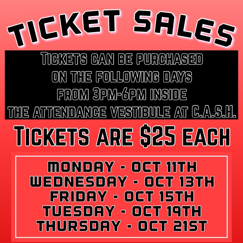 ccville2022's tweet photo. Hi everyone - it’s Homecoming Season!!❤️🖤 Our Homecoming Dance will take place on October 23, 2021! Tickets will be sold in the next upcoming weeks (see the second slide). Any questions PM US! https://t.co/oHHQulsxiV