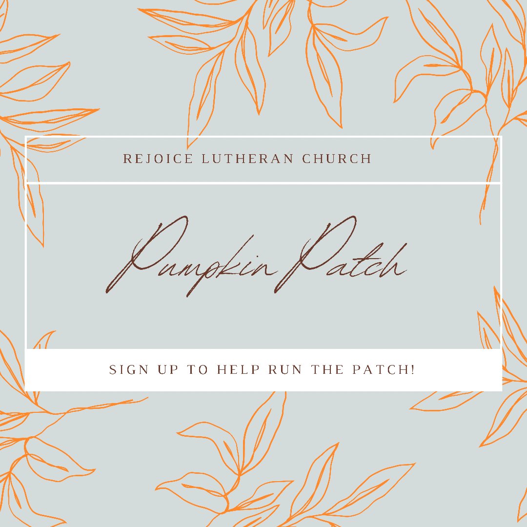 rejoicecoppell's tweet photo. The pumpkins will be here before we know it! To volunteer at the patch, sign up here: https://t.co/VkD0Rqy33H
#rejoicelife #rejoicecoppell #coppelltx #coppellpumpkinpatch #pumpkinpatchcoppell #pumpkinpatch #churchpumpkinpatch #volunteercoppell #volunteer #elca #rejoicelutheran https://t.co/TWM1EfxHJo