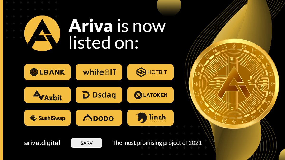 ArivaCoin's tweet photo. $ARV Show: Episode I

A special thank you to great teamwork @LBank_Exchange @whitebit @Hotbit_news @latokens @azbit_news @DsdaqCom  

The DEX suits us perfectly @sushiswap @BreederDodo @1inch 

Of course to the amazing ''Anonymous #Ariva Team'' who haven't slept for a week.🙏🥱😉 https://t.co/Rfxd7Belz4
