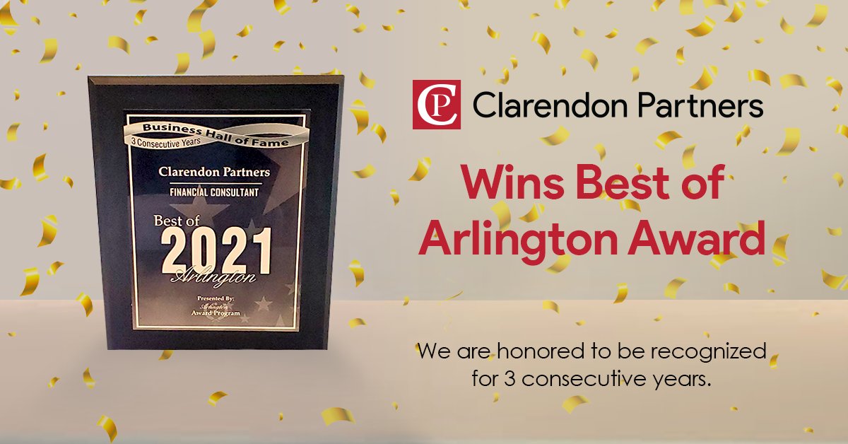 Clarendon Partners is honored to be recognized for the third year in a row with the Best of Arlington Award by the Arlington Award Program. We are proud to celebrate this achievement that our hardworking team has made possible. Read the full story here: buff.ly/2YbBiop
