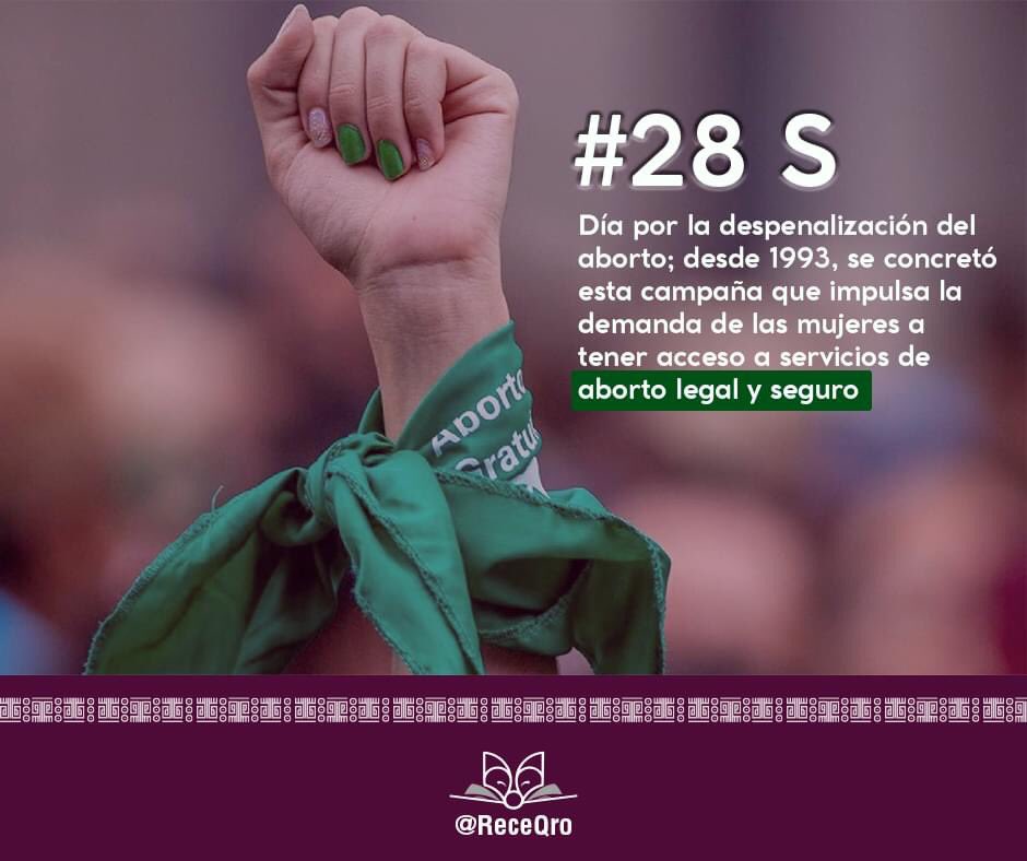 RECEQro's tweet photo. “Las mujeres deciden, la sociedad respeta, el Estado garantiza y las iglesias no intervienen” #28S #ReceQro https://t.co/a0WBa404pT