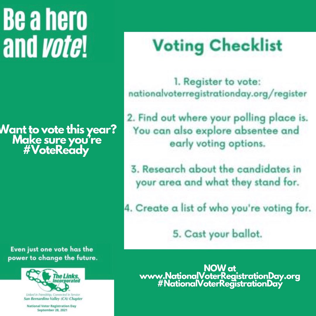 Want to vote this year? Make sure you’re #VoteReady NOW at NationalVoterRegistrationDay.org #NationalVoterRegistrationDay