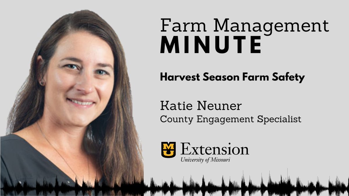 BenBrownMU's tweet photo. With combines and tractors out on the roads, you can take a few steps to keep everyone safe. Following National Farm Safety and Health Week, county engagement specialist Katie Neuner shares safety reminders in this @MUExtension Farm Management Minute: https://t.co/wbqeT8HTJi. https://t.co/n0FHjSKHPK