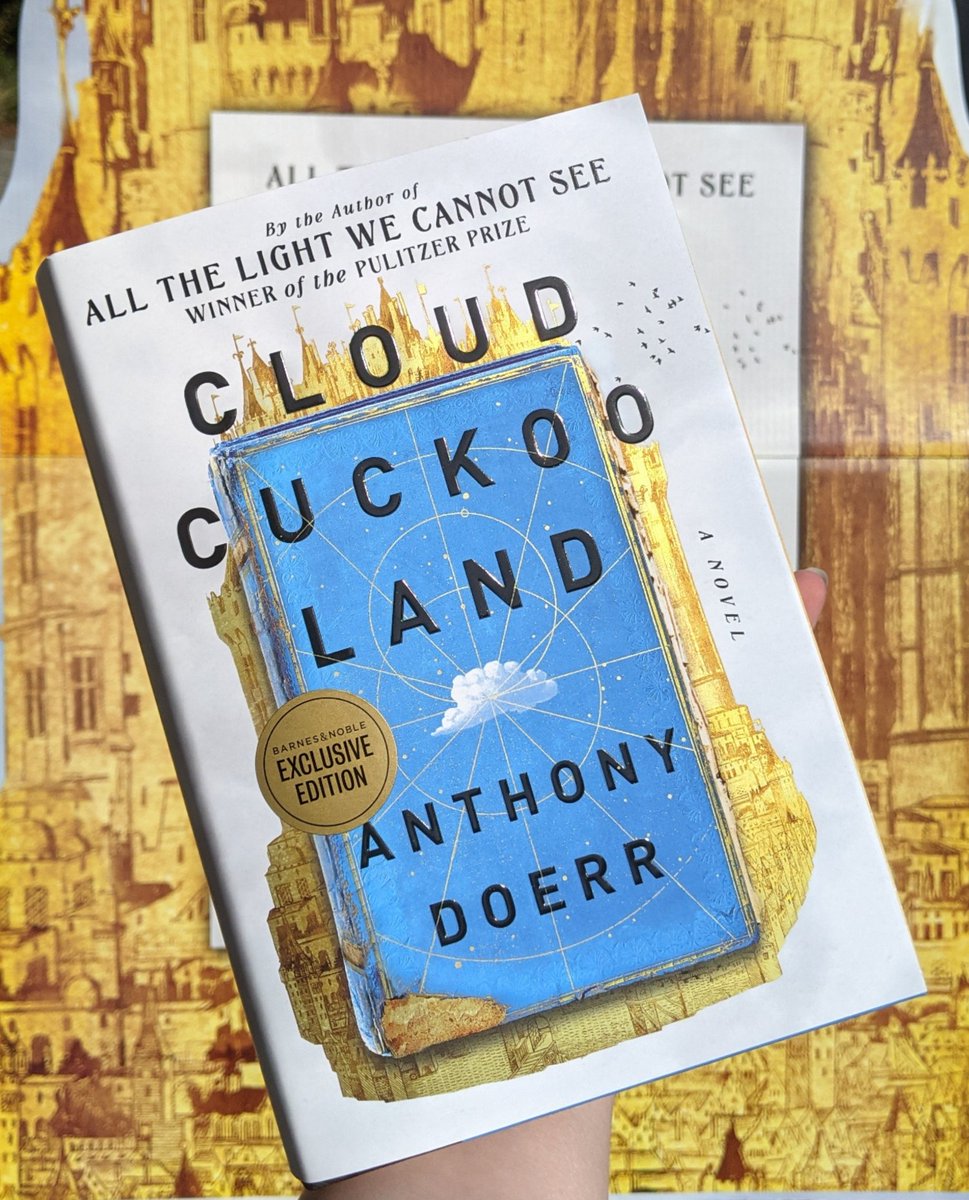 BNCranberry's tweet photo. A New Book by Anthony Doerr?!?
 YES PLEASE!!!! 😍☁️😍☁️😍
Cloud Cuckoo Land is in store now! https://t.co/ivdJilSzWV