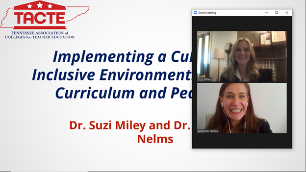 amandannelms's tweet photo. Great day sharing ideas &amp; learning from EPPs across TN in our session Implementing a Culturally Inclusive Environment: Effective Curriculum and Pedagogy. Thank you, TACTE! https://t.co/0C4CkjrEWx