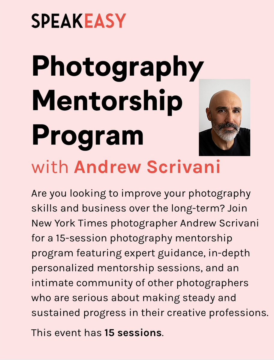 LAST CALL! We are almost full. Don’t miss out on 15 weeks of top flight instruction and inclusion in a first class learning community. Come check us out <a href="/heyspeakeasy/">Speakeasy</a> speakeasy.com/e/photography-…