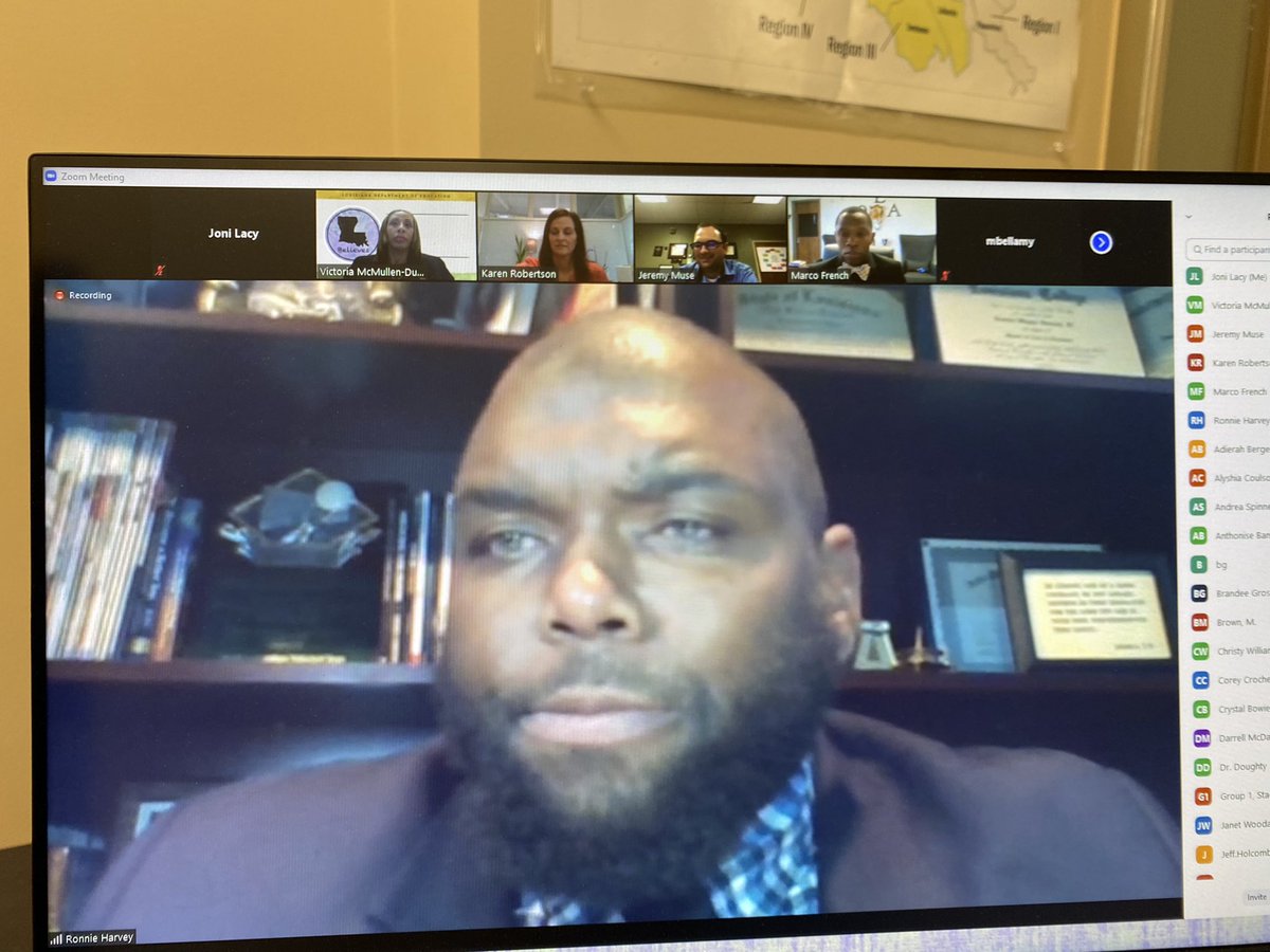 WOW! What a powerful Zoom call today featuring the 2022 State Principal of the Year honorees sharing best practices. #PrincipalWebinarSeries #LaExcellentEducators @mdfrench01 <a href="/Karen_Rob423/">Karen Robertson</a> <a href="/TeacherGrower/">Jeremy Muse, Ed.D., MBA, SHRM-CP</a> <a href="/PrinCoachHarvey/">Principal Coach Harvey (Ronnie W. Harvey, Jr.)</a> <a href="/KellyStomps/">Kelly Stomps</a> <a href="/JennTuttleton/">Jennifer Tuttleton</a> @La_Believes