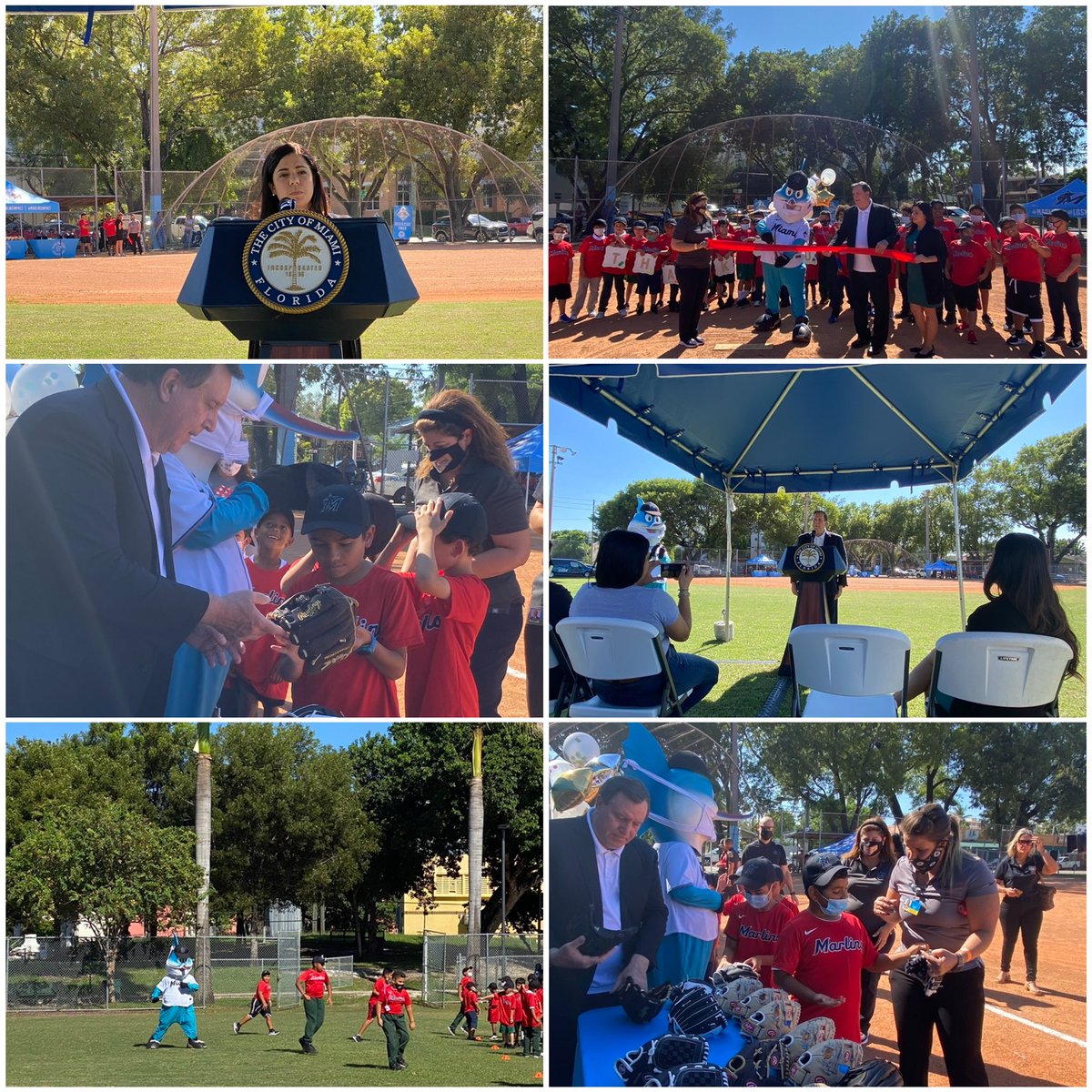 miamiparks's tweet photo. Today’s Ribbon Cutting Ceremony @ #RiversidePark to celebrate the baseball field renovations in partnership w/ the Marlins Foundation. #MiamiParks #CityofMiamiParksandRecreation
#MiamiParksandRec #CityofMiami #MiamiMarlins #MarlinsFoundation @MarlinsImpact @Marlins https://t.co/nxufC7ir3p