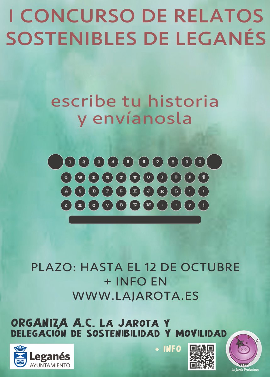 LaJarota's tweet photo. Concursos Organizados junto a la Delegación de Sostenibilidad y Movilidad del @AytoLeganes. @Dejoveneslega #Sostenibilidad #Movilidad #Cortos #Relatos #Literatura ¡DaTe PRiSa! 😉🎥✍️
Más info en https://t.co/PEuHfQaaek https://t.co/Jb0pCOTx2r