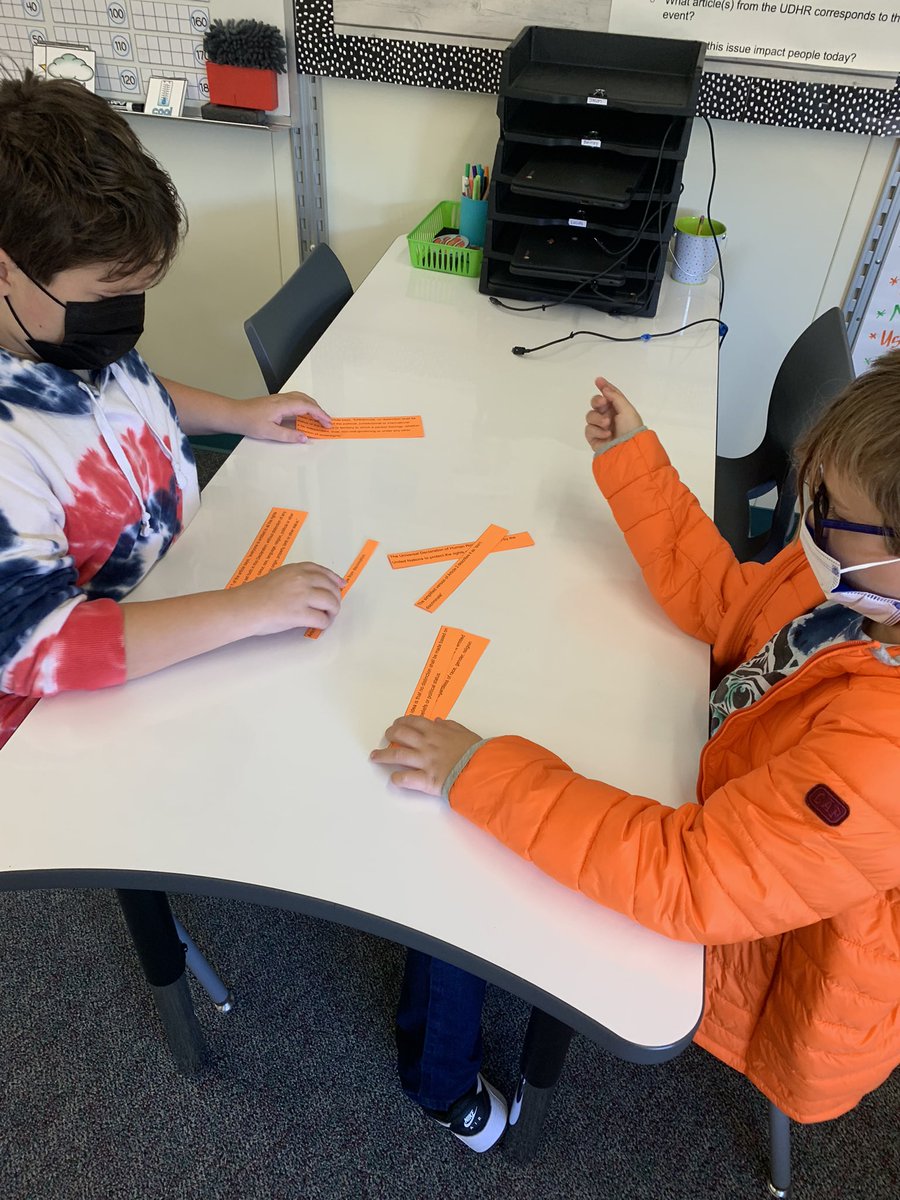 MsLeva__'s tweet photo. Today we worked together with our teammates to put together a summary of the main ideas of the UDHR. We are digging deep into our Human Rights @ELeducation curriculum. #alwayslearning #compassionatelyconnected https://t.co/4c9oqRpnG9