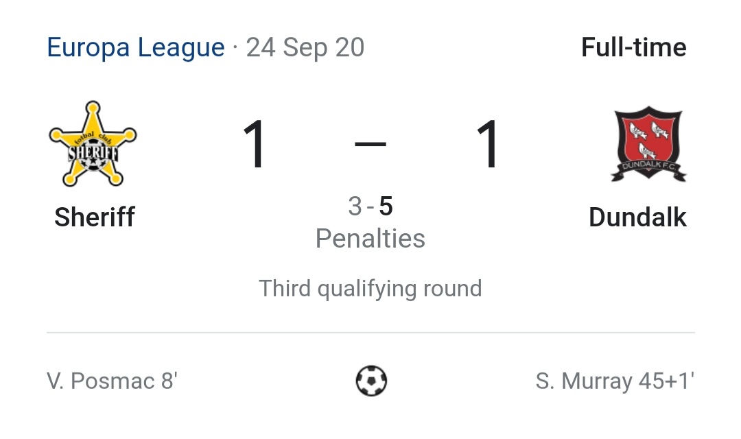 Absolutely mental how much has changed in one year.

Dundalk are now battling to stay out of the relegation play off and Sheriff have beat Real Madrid in the Champions League.

#LOI #GrestestLeagueInTheWorld