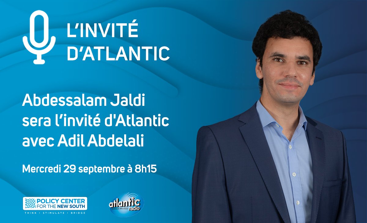 🎙️Rendez-vous dans 15 minutes sur <a href="/atlanticradioMA/">Atlantic Radio</a> pour en savoir plus sur le dernier papier de notre chercheur <a href="/AJaldi/">Abdessalam Jaldi</a> sur la #femme marocaine🇲🇦 dans le nouveau modèle de développement #NMD #Maroc <a href="/CSMDMaroc/">اللجنة الخاصة بالنموذج التنموي</a> 

Pour lire le papier 📑bit.ly/2XTd4ik