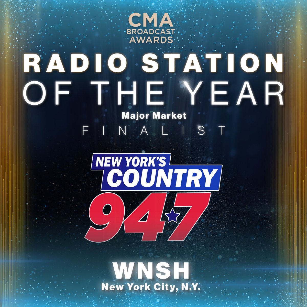 🚨 Did you hear the big news? <a href="/NYCountry947/">New York’s Country 94.7</a> is nominated for a #CMAaward! This is YOUR nomination too, we did it together! We truly have the best listeners in the world. Check out all the nominations: bit.ly/3icKlfS #CMA #CMAs