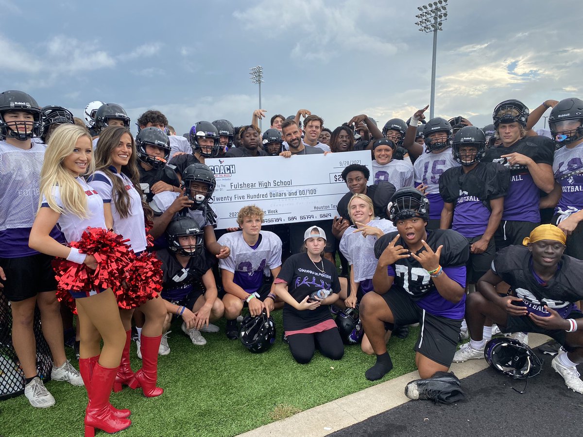 Congratulations to Fulshear’s Nick Codutti on being this week’s Houston Texans Coach of the Week!  We appreciate the Texans and their support of high school football in our area.