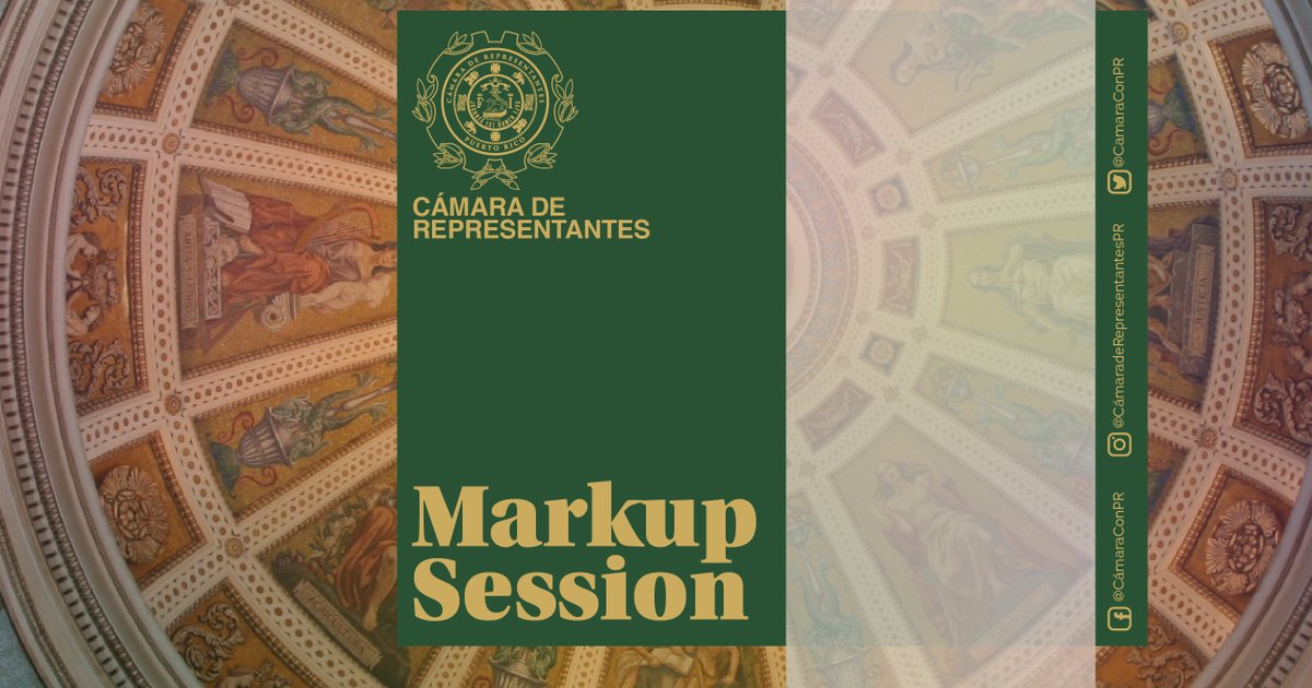CamaraConPR's tweet photo. [MIÉRCOLES, 29 de septiembre de 2021 | ⏰ 2:00pm]

Vista Pública de Consideración Final 'Markup Session' de la Comisión de Salud sobre las medidas #PC752 #PS157 #PS189 &amp; #PS231 

🗣Preside: Rep. @SolHiggins35pr 
📍 Salón de Audiencias 3 #CámaraPR https://t.co/xutpBkefGL