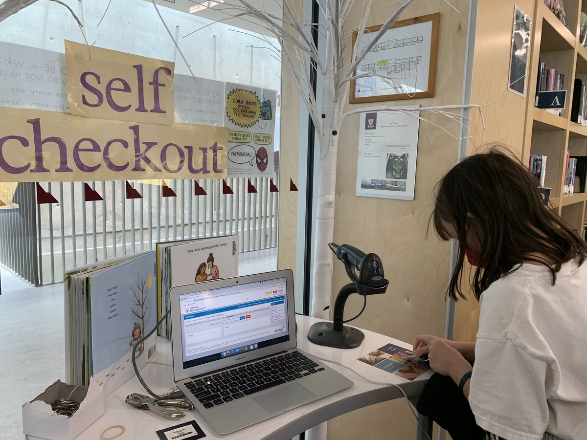 Grade 3 is rocking the self checkout! Seeing the excitement of choosing their own books AND checking out independently was a highlight of my day! #wearerundle <a href="/rundlecollege/">Rundle Schools</a>