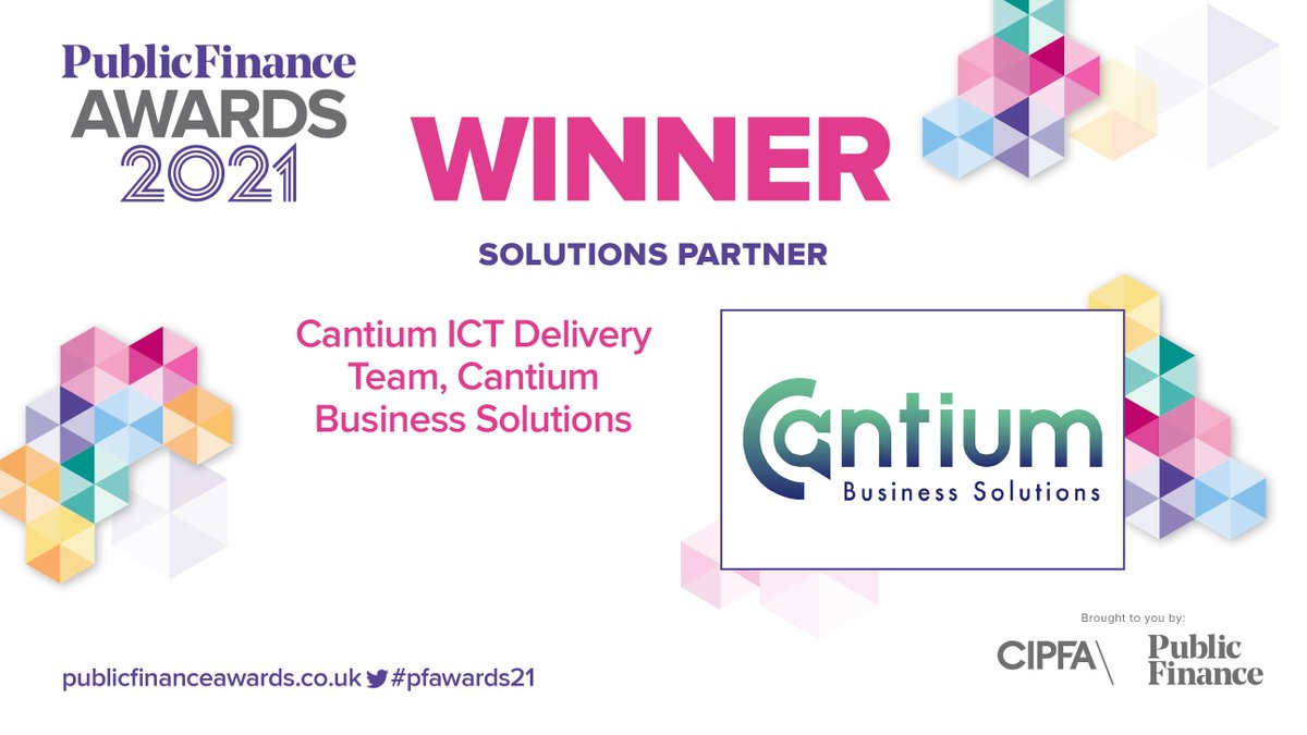 public_finance_'s tweet photo. On to the next category #pfwinner to announce, Solutions Partner. Congrats to Cantium ICT Delivery Team, Cantium Business Solutions @CantiumSolution #pfawards21 https://t.co/VgsV0yICZa