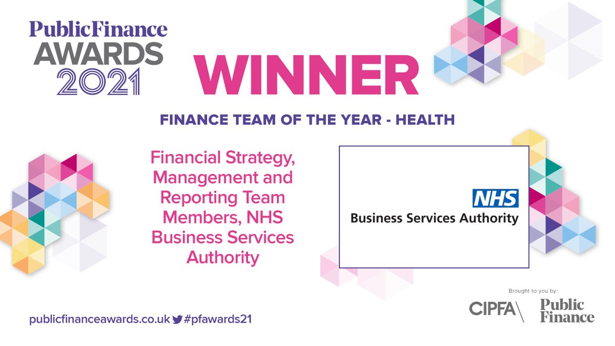 public_finance_'s tweet photo. The #pfwinner of Finance Team of the Year – Health is Financial Strategy, Management and Reporting Team Members, NHS Business Services Authority @NHSBA #pfawards21 (2/2) https://t.co/JK3zOWWkpw