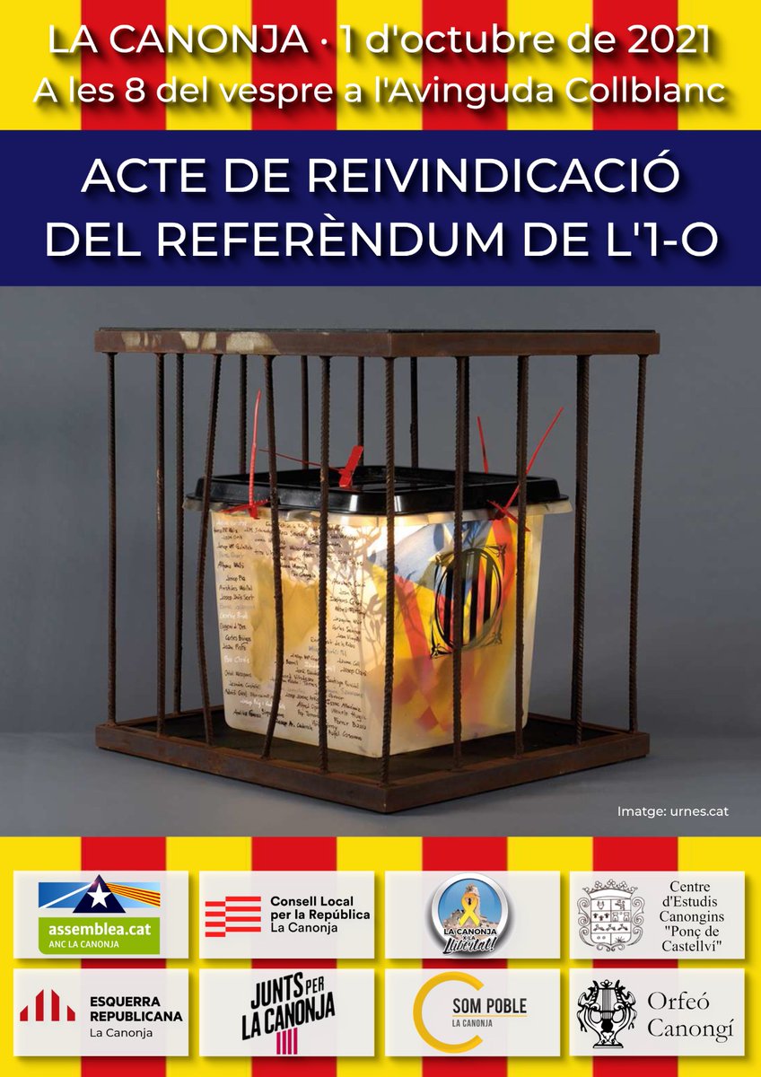 CDRCampTGN's tweet photo. 🟢El Primer d'Octubre també es celebra a la Canonja!🟢

Omplirem el Camp de Tarragona del crit de #IndependenciaÉsLlibertat!!

#RepúblicaCatalana #ElsCarrersSeranSempreNostres https://t.co/AXiw87BM07