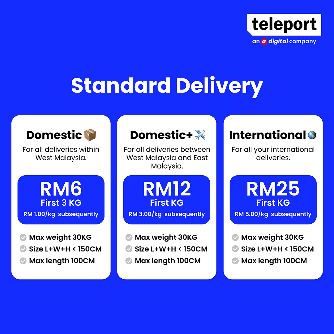 teleportasia's tweet photo. Fast delivery doesn’t have to be pricey. Want to deliver something for your business ASAP? We’ve got you covered! 😉 Find out more about our delivery services here: https://t.co/EpEP5losEe

#teleport #teleportbyairasia #MoveThingsBetter #delivery #parcel #goods https://t.co/iVZhLtkdGG
