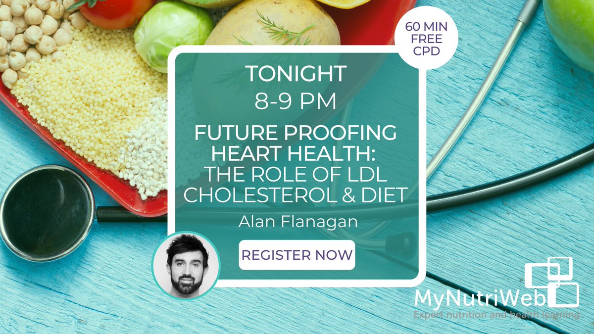 MyNutriWeb's tweet photo. 🌻 Good Morning🌻 

#WebinarWednesday is back TONIGHT -talking #LoweringLDLc with @dietlg &amp; Alan Flanagan

😎 Sign up for FREE here 👉 https://t.co/aOMZWlVOa7

Are you joining us later❓

@AfN_UK_ @heartukcharity @BDA_Dietitians @NutritionSoc @CNmagazines @AzminaNutrition @TheBHF https://t.co/YGQ14oxKLm