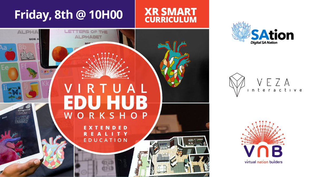 Please join VNB Edu Hub this Friday @ 10h00, 8th October 2021 for a Virtual Educational Workshop with our partners and leading XR specialists and ideators, VEZA Interactive. 

Register for free: zcu.io/VSwD 

#VNB #vnbeduhub #vezainteractive #SAtion #XReducation