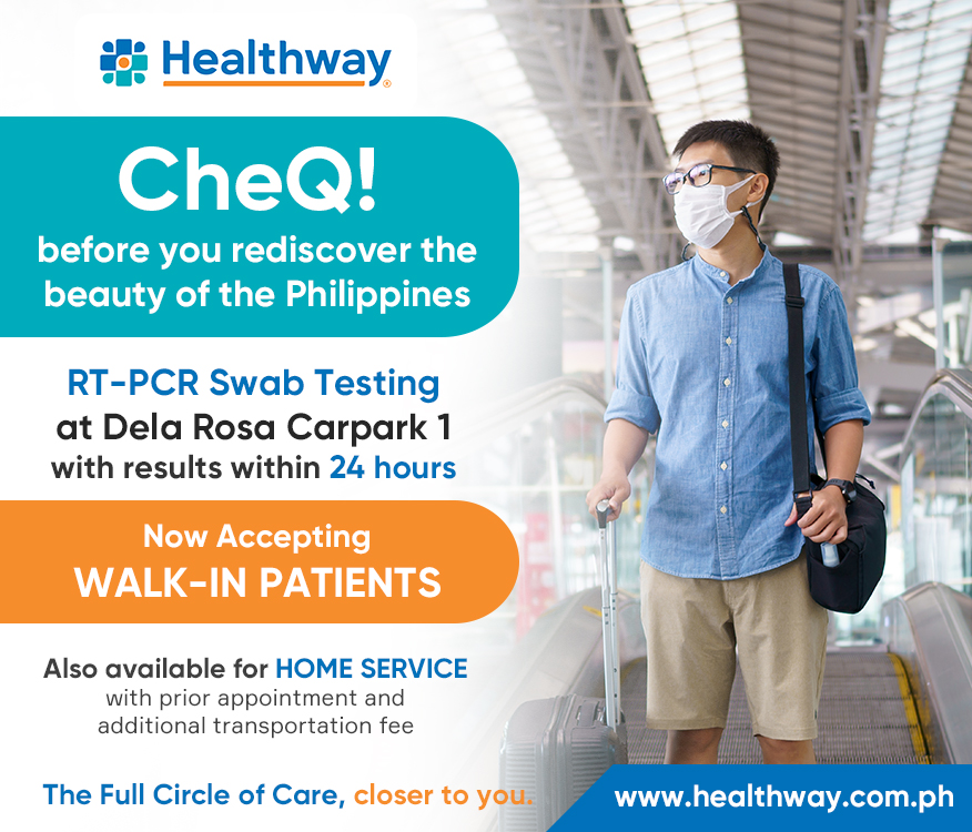 HealthwayPH's tweet photo. #Healthway accepts 𝗪𝗔𝗟𝗞-𝗜𝗡 for On-site RT-PCR Swab Test, with results ready within 24 hrs!
⚕️ Dela Rosa Carpark 1, Makati
Mon-Fri | 7AM-3:30PM
09176296584

Available for Home Service with appointments and transportation fee. Book now:
09675075194 | 09682136007 https://t.co/4T3961ARO8
