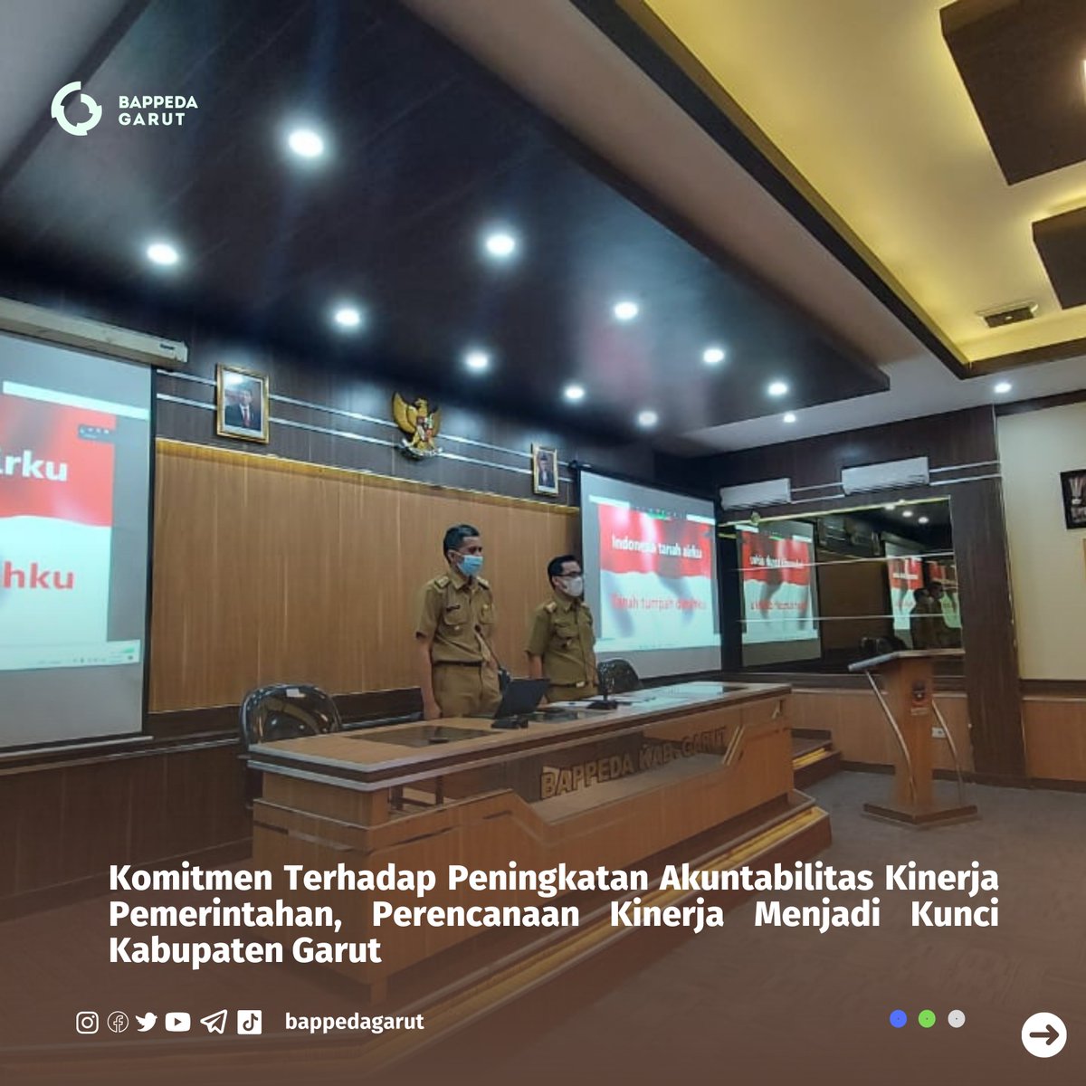 bappedagarut's tweet photo. Wilujeng Siang #WargiGarut Dalam rangka peningkatan hasil evaluasi SAKIP (Sistem Akuntabilitas Kinerja Instansi Pemerintahan) Tahun 2021, dilaksanakan praevaluasi secara hybrid baik secara tatap muka di Aula Bappeda Kabupaten Garut maupun di ruang virtual (04/10) https://t.co/4e8dJzxQuk