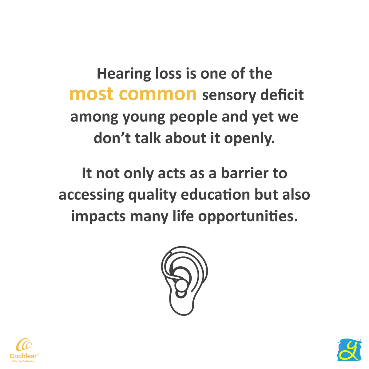 weareyuvaa's tweet photo. Yuvaa proudly supports the Cochlear Foundation’s ‘Achieve Anything Program’ . We aspire to remove hearing loss as a barrier to a quality education and life’s opportunities so all young people can gain an education and realise their full potential. 
 #AchieveAnythingProgram https://t.co/dz5sIhB4wi