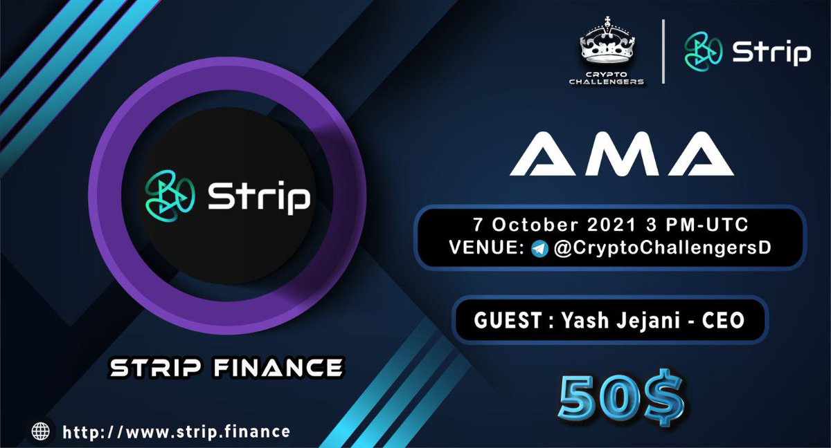 OnuoraOluchi2's tweet photo. Definitely #StripFinance🚀🚀
Interesting to be aware that
#Stripfinanceis Is building a collateralised NFT borrowing and lending marketplace that would be launched on Binance Smart Chain?
Interesting right.. Stay Tuned
#Stripquad $STRIP https://t.co/aIuF2s65ue https://t.co/ee9UcJnnAE