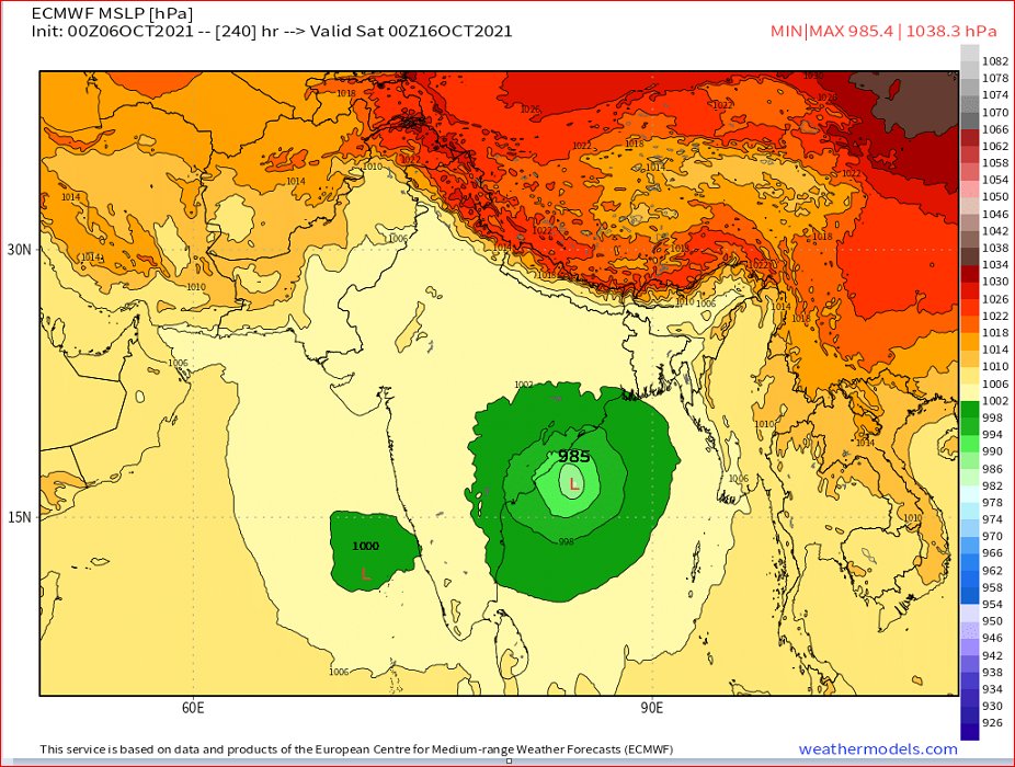 Rajani_Weather's tweet photo. #SevereWxOutlook 
There is potential #Cyclone threat most probably to Central #AndhraPradesh coast between 15-Oct to 18-Oct
Keep following updates as track and intensity are subject to change! https://t.co/ulqw8FlT9R