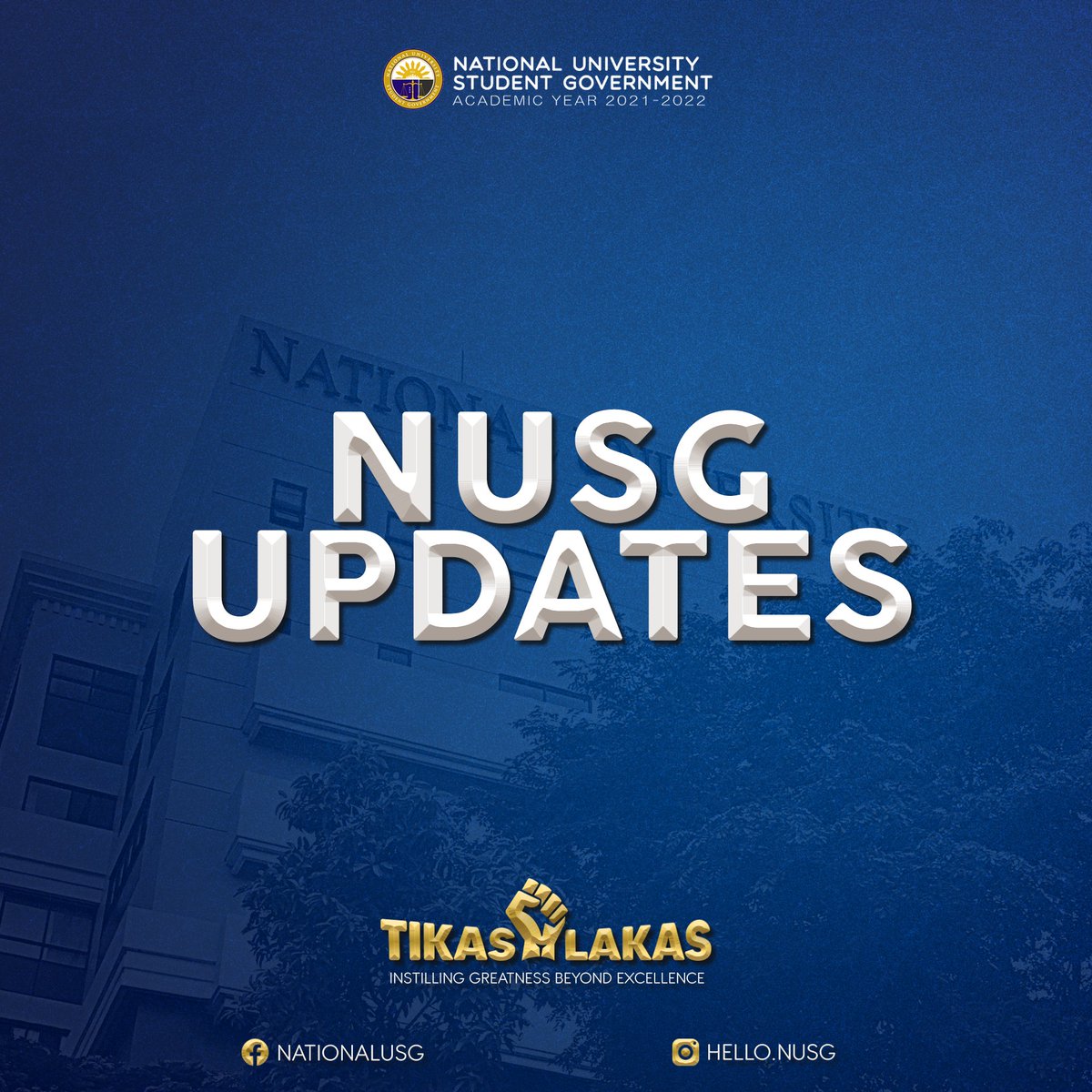 HelloNUCSG's tweet photo. NU Flex Break will take effect on October 14 and 15
Concords to its motto- education that works, the NU Administration accredited the two (2) days wellness...
Read more at https://t.co/Ww7uKwkRxe
#NUSGUpdates
#TikasLakas https://t.co/358swTfFJU