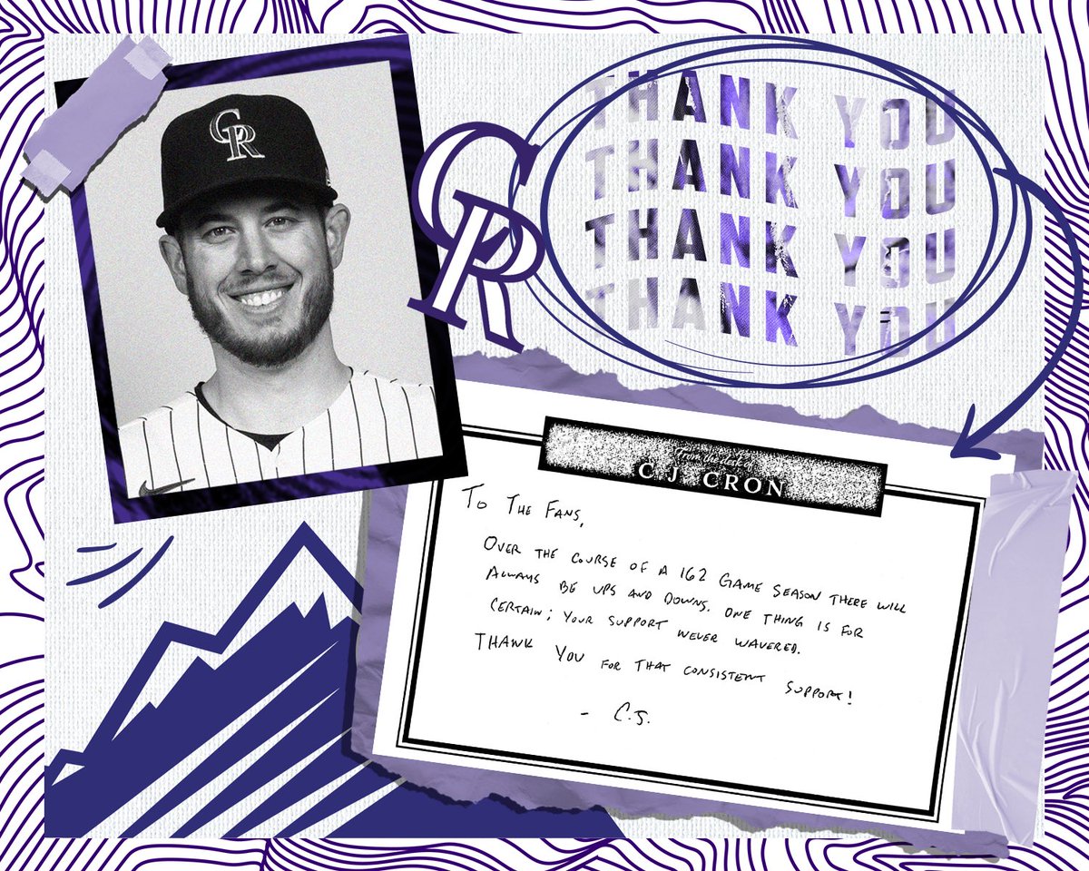 Rockies's tweet photo. Thank you #Crontent 🥺

————————
To: Rox Fans 💜
From: @CCron24 
———————— https://t.co/ZpagaAMgfm