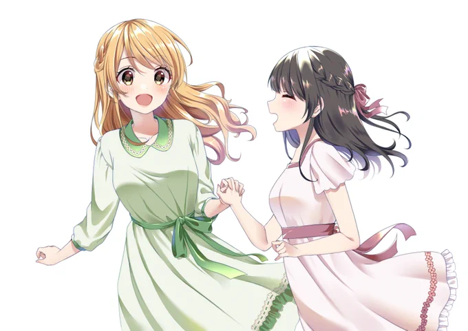 すわっぷすわっぷの春夏描きました。リクエストありがとうございました! 