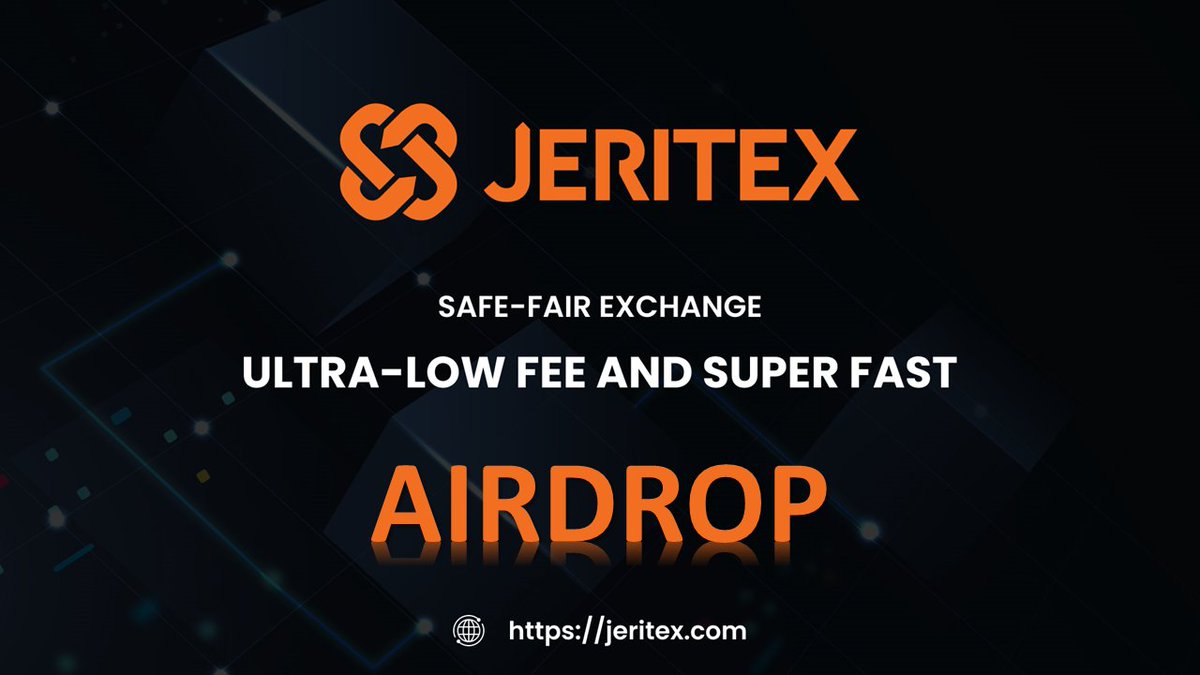 🔥Welcome to BIG AIRDROP of JERITEX!
🔛Click here to join t.me/JeritexAirdrop…🔛 
🏆Task:➕Up to 3.5 JRIT (~$3.5)
👨‍👩‍👧Referral:➕2500 JRIT (~$2500) for the top 100 referrers.
🗞Notes: 5000 lucky participants will be selected randomly to be rewarded.
⏳Distribution: Nov 30, 2021.