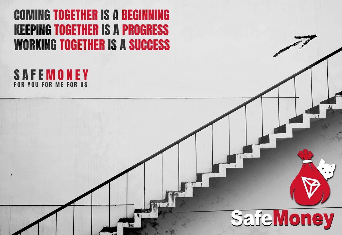 SafeMoneyUP's tweet photo. Every project is in need of "together"
Coming together is a beginning
Keeping together is a progress
Working together is a success
Safemoney
For you for me for us
#passiveincome #safemoney #safemoneytrx #foryouformeforus https://t.co/BB1c6Nqio9