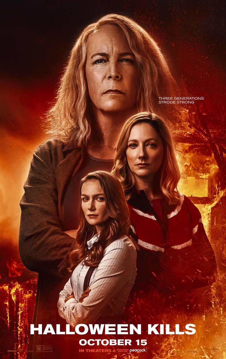 FilmNewsNos's tweet photo. 🎬Here’s 4 NEW POSTERS for #HalloweenKills! Starring #JamieLeeCurtis #JudyGreer #AndiMatichak #WillPatton #AnthonyMichaelHall #KyleRichards #RobertLongstreet #NancyStephens #CharlesCyphers #JamesJudeCourtney #NickCastle
Theaters & on @peacockTV October 15, 2021
@halloweenmovie https://t.co/26SKQdKEOz