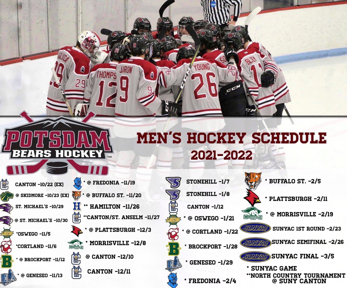 And we’re back! Here’s our schedule for the 2021-2022 season. #bearshockey