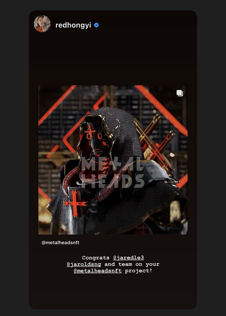 MetalHeadsNFT's tweet photo. So honoured to have @redhongyi drop us a mention! We are big fans of your work!

#MetalHeadsNFT #NFT #nftcollector https://t.co/CvjDcY0aqv