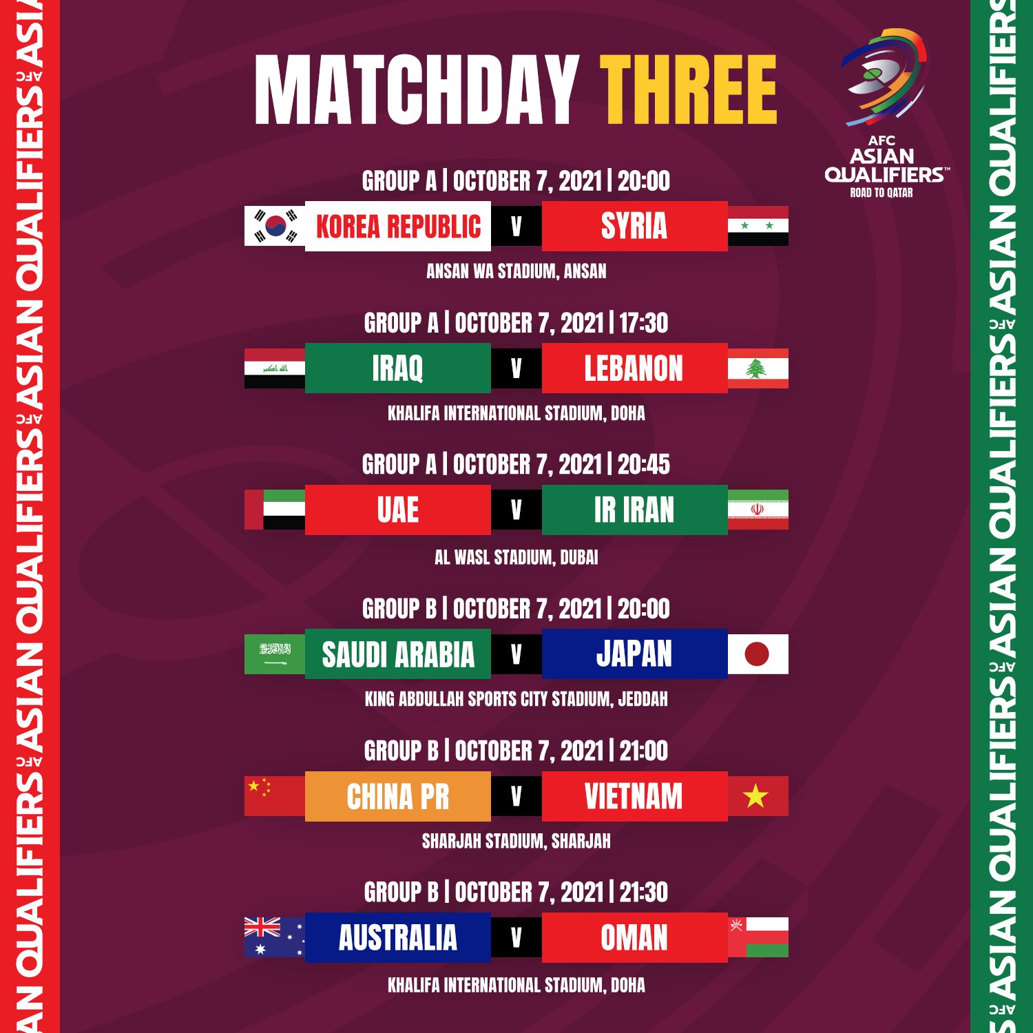 Match Day 3 – FIFA World Cup Qatar 2022 Qualifying rounds – Team Melli